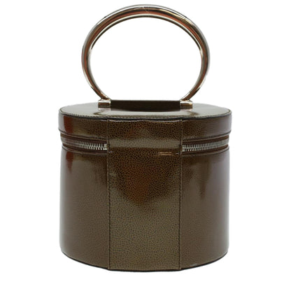 Luxury CELINE Vany Cosmetic Pouch Enamel Khaki 42453A