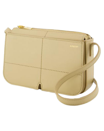 Burberry Design Women Leather Beige Crossbody Bag