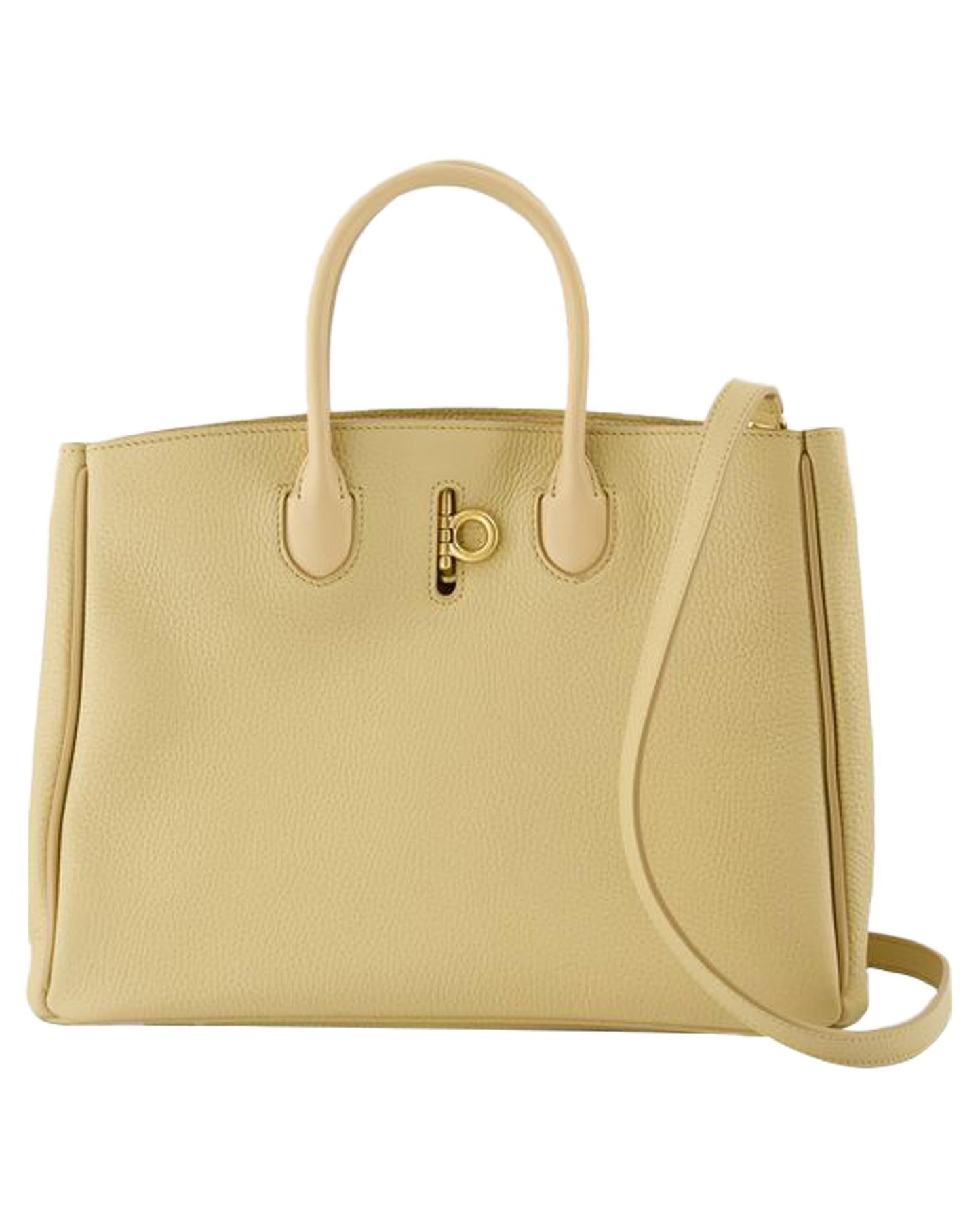 Burberry Pebbled Women Leather Beige Tote Bag