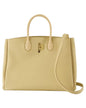 Burberry Pebbled Women Leather Beige Tote Bag