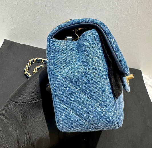 Chanel Mini Flap Quilted Blue Shoulder Bag Rovelle Bags