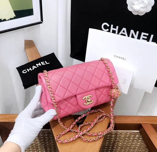 Chanel Pink Mini Rectangular Flap Bag Rovelle Bags