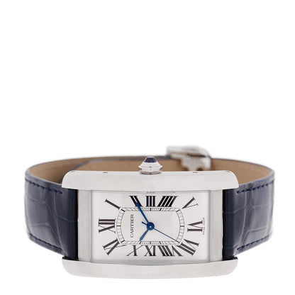Stainless Steel Alligator 27mm Tank Americaine Automatic Watch Blue