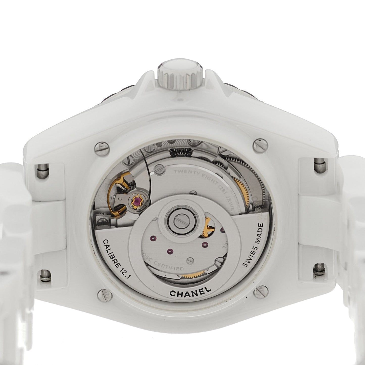 Stainless Steel Ceramic Diamond Bezel 38mm J12 Automatic Watch White