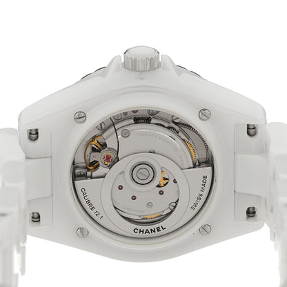 Stainless Steel Ceramic Diamond Bezel 38mm J12 Automatic Watch White