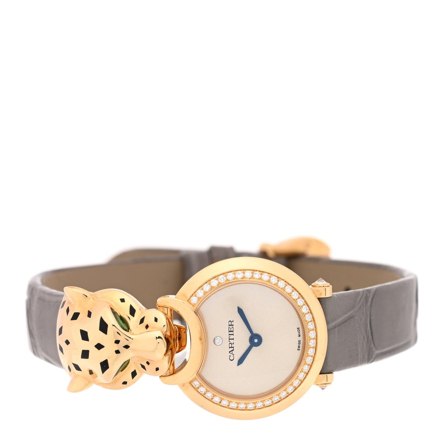 18K Yellow Gold Alligator Diamond 23.6mm La Panthere Quartz Watch