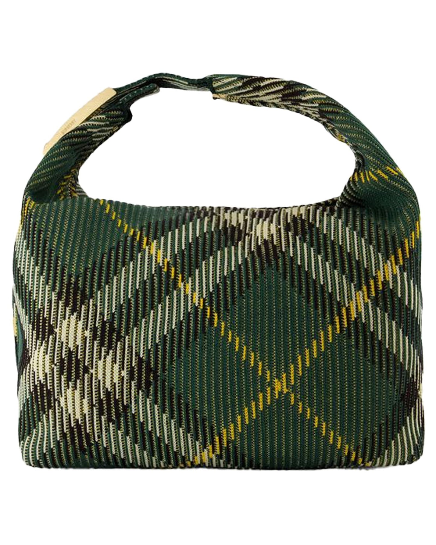 Burberry Woven Women Plaid Green Shoulder Bag