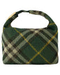 Burberry Woven Women Plaid Green Shoulder Bag