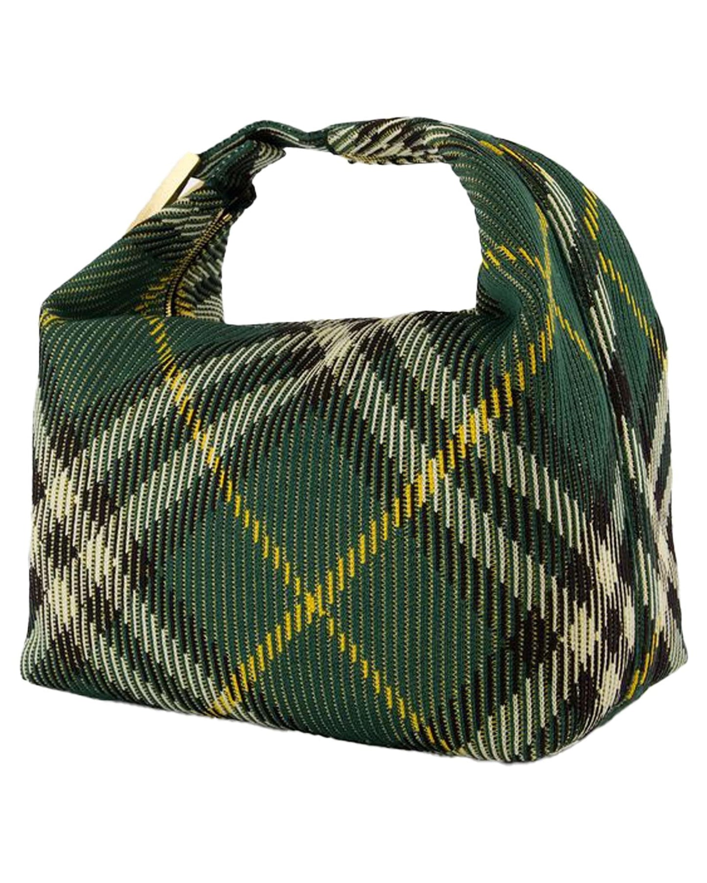 Burberry Woven Women Plaid Green Shoulder Bag