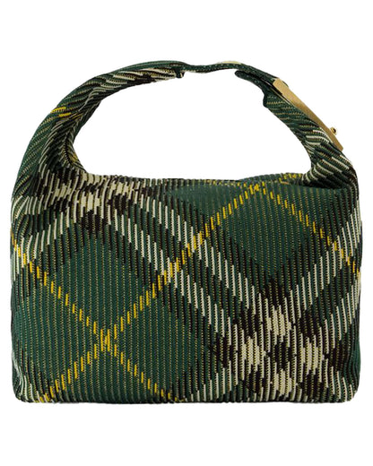Burberry Woven Women Plaid Green Shoulder Bag