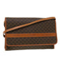 Luxury CELINE Macadam Canvas Shoulder Bag PVC Leather Brown 43566