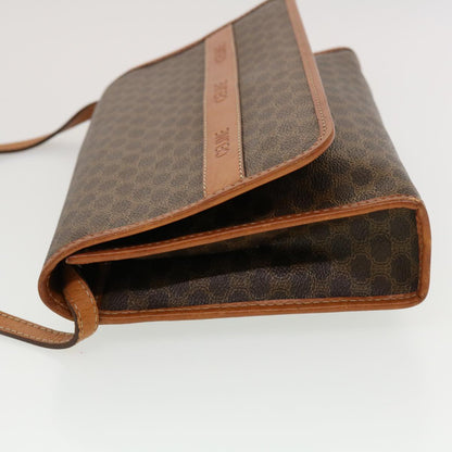 Luxury CELINE Macadam Canvas Shoulder Bag PVC Leather Brown 43566