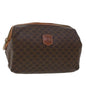 Luxury CELINE Macadam Canvas Pouch PVC Leather Brown 43800