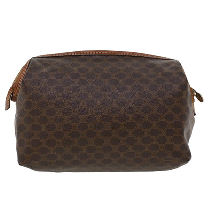 Luxury CELINE Macadam Canvas Pouch PVC Leather Brown 43800