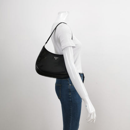 Prada Cleo Black Smooth Leather Shoulder Bag Rovelle Bags