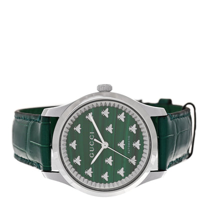 Stainless Steel Alligator Malachite 38mm G-Timeless Bee Automatic Watch