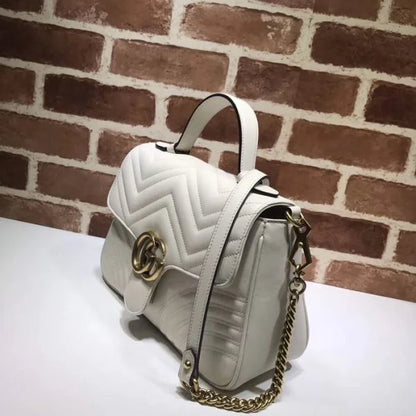 Gucci GG Marmont Top Handle Bag White