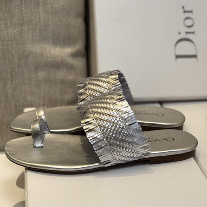 Dior Women silver-Coloured open toe slides