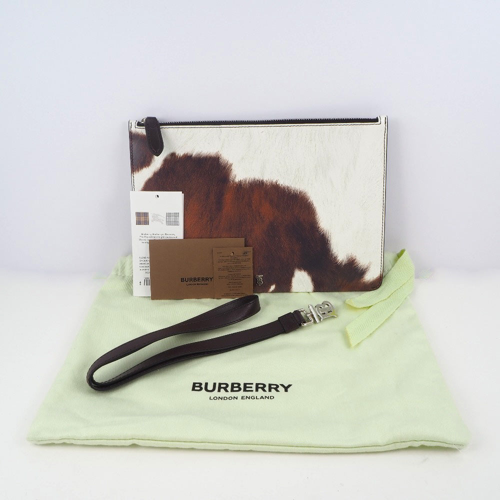 Burberry Brand Leather Brown Clutch Bag Style 2
