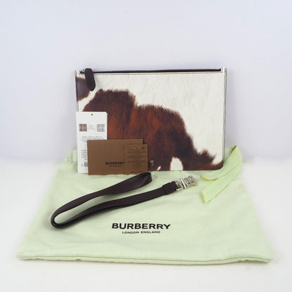 Burberry Brand Leather Brown Clutch Bag Style 2