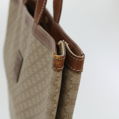 Luxury CELINE Macadam Canvas Shoulder Bag PVC Leather Beige 45023