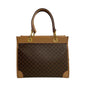 CELINE Handbag Leather, PVC Brown Macadam Blason Triomphe Women(Unisex)