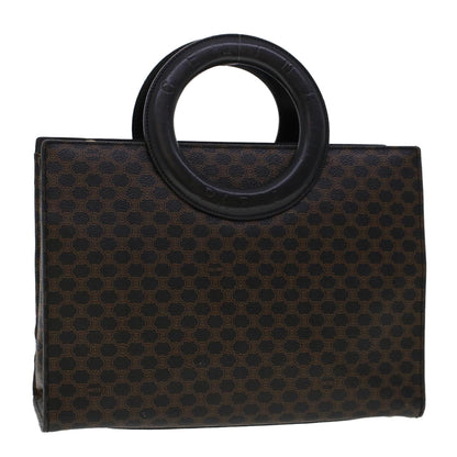Luxury CELINE Macadam Canvas Hand Bag PVC Leather Black 45906