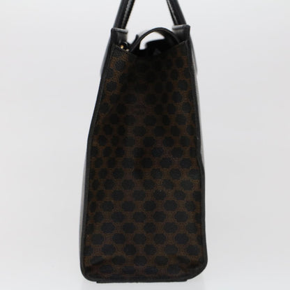 Luxury CELINE Macadam Canvas Hand Bag PVC Leather Black 45906