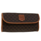Luxury CELINE Macadam Canvas Pouch PVC Leather Brown 45910