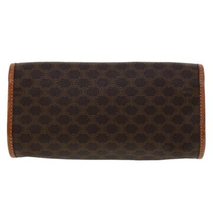 Luxury CELINE Macadam Canvas Pouch PVC Leather Brown 45910