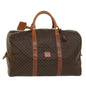 Luxury CELINE Macadam Canvas Boston Bag PVC Leather Brown 45969