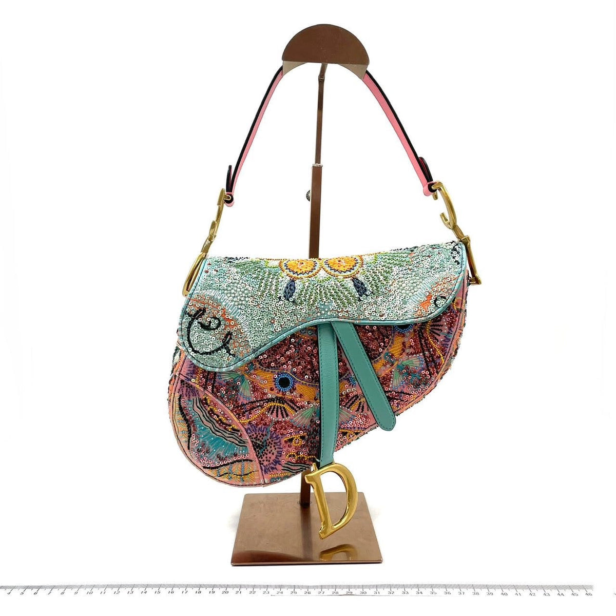 Dior In Lights Saddle Medium Multicolor Beads and Calfskin Leather Shoulder Bag Rovelle Bags
