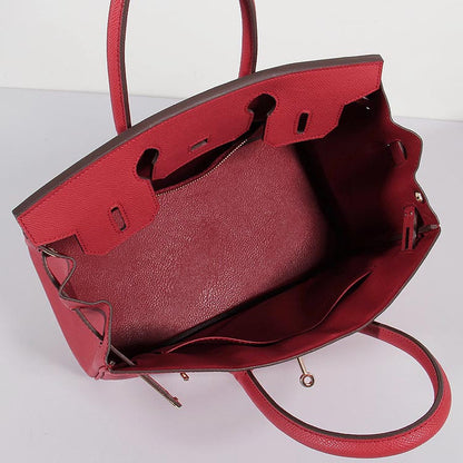 Luxury Hermes 30Cm Birkin Bag Epsom Leather With Strap Red Gold