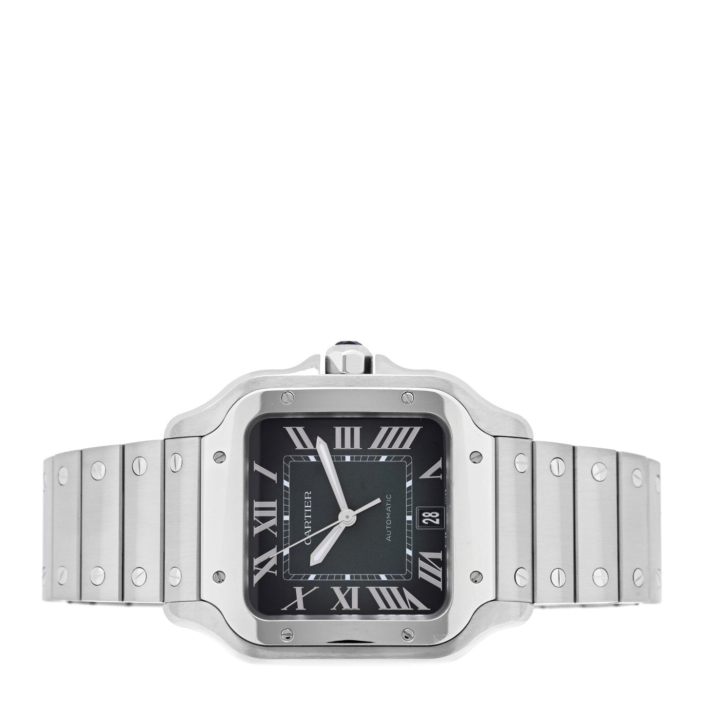 Stainless Steel 39.8mm Santos De Cartier Automatic Watch Green