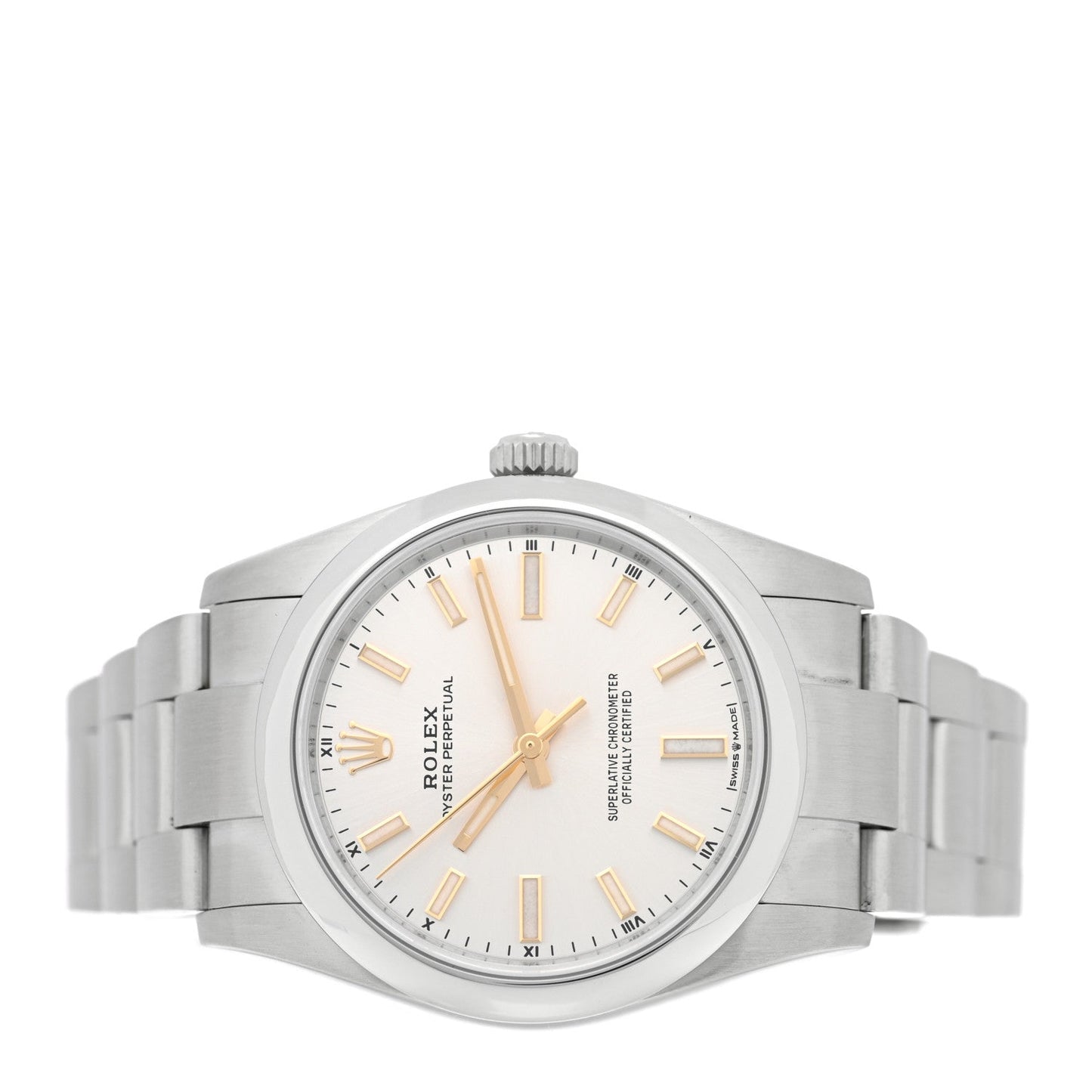Stainless Steel 34mm Oyster Perpetual Watch Silver 124200