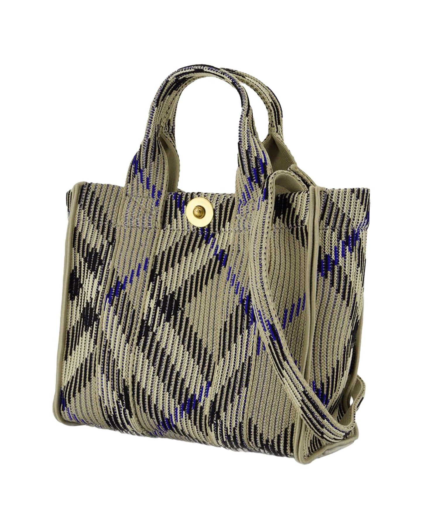 Burberry Knitted Geometric White Tote Bag