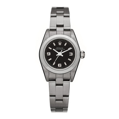 Stainless Steel 24mm Oyster Perpetual Watch Black 76080