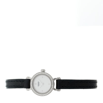 18K White Gold Barenia Diamond 16mm Faubourg Quartz Watch Noir