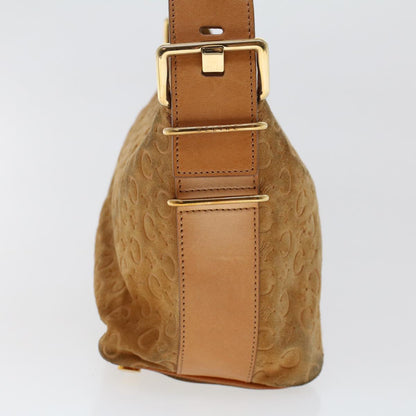 Luxury CELINE C Macadam Canvas Shoulder Bag Suede Leather Brown 47408