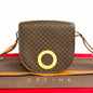 CELINE Shoulder Bag Leather, PVC Brown Macadam Women