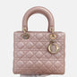 Lady Dior Medium Handbag Pearlescent Pink Cannage Leather Gold Hardware Rovelle Bags