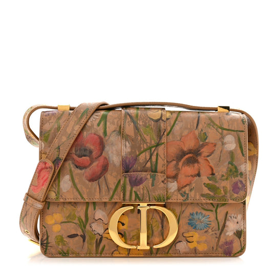 Christian Dior Calfskin Floral Printed 30 Montaigne Flap Bag Cuivre Multicolor Rovelle Bags