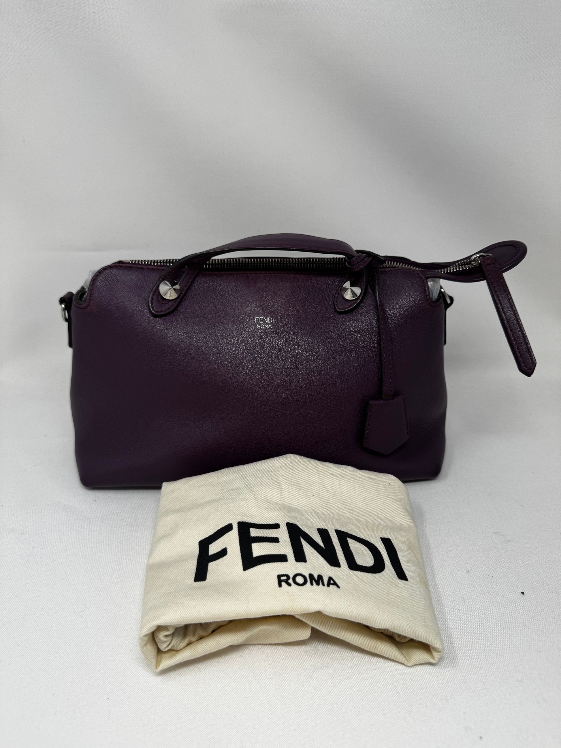 Fendi Aubergine Calfskin Leather Mini By the Way Bag BJ1-06 Rovelle Bags