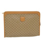 Luxury CELINE Macadam Canvas Clutch Bag PVC Leather Beige 48156