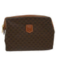 Luxury CELINE Macadam Canvas Pouch PVC Leather Brown 48169