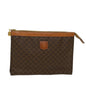 Luxury CELINE Macadam Canvas Clutch Bag PVC Leather Brown 48205
