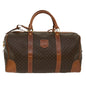 Luxury CELINE Macadam Canvas Boston Bag PVC Leather Brown 48230