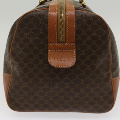 Luxury CELINE Macadam Canvas Boston Bag PVC Leather Brown 48230