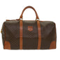 Luxury CELINE Macadam Canvas Boston Bag PVC Leather Brown 48316