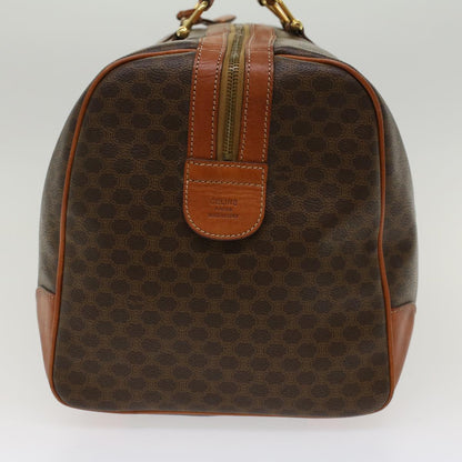 Luxury CELINE Macadam Canvas Boston Bag PVC Leather Brown 48316